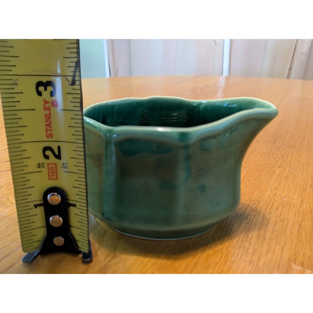 Vintage Mount Clemens Petal Green Pattern Creamer 1930's MCM Cottagecore - Picture 7 of 8